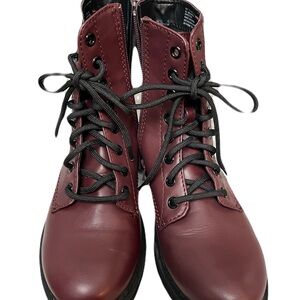Time and Tru Burgundy Combat Boots